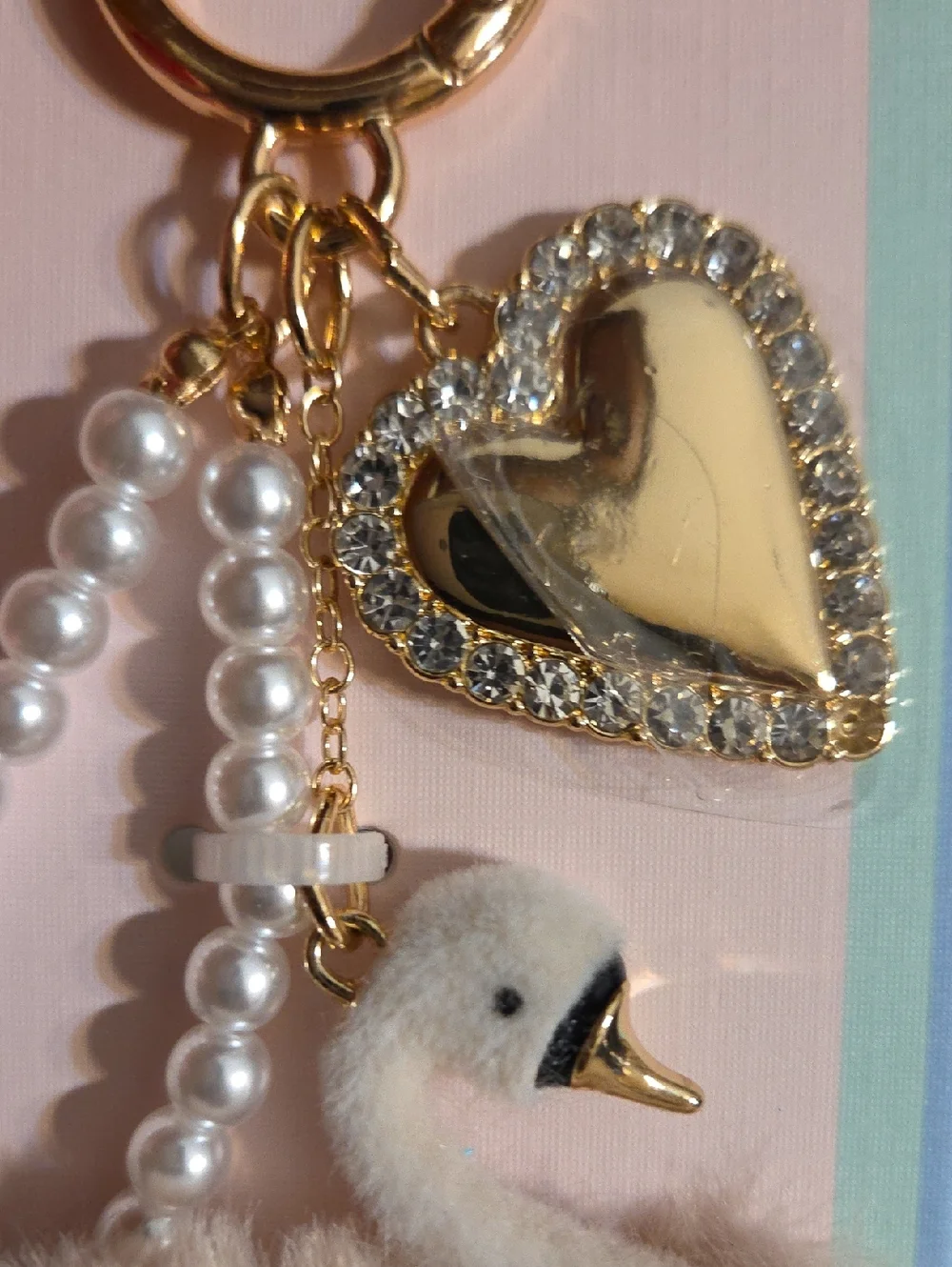 Piper K Swan Bag Charm with Pearl Accents NWOT - Picture 5 of 7